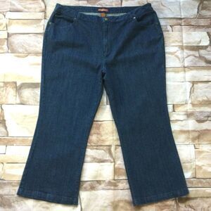 Liz & Me Womens Jeans sz 22W new Dark Wash Bootcut Cropped Capris Cotton Stretch